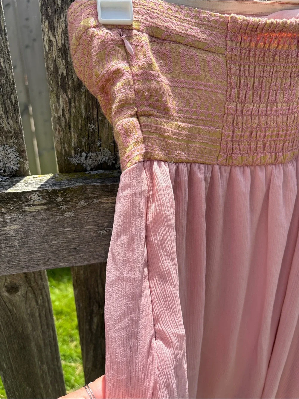 Pins & Needles Pink Textured Two-Tone strapless minidress - Picture 4 of 4